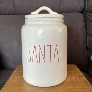 Rae Dunn 2018 Release!!!“SANTA” Christmas Canister Large White Red Lettering